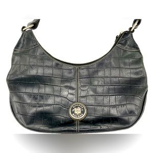 Dooney & Bourke vintage crocodile black leather shoulder bag.